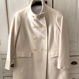 Talbots winter white Pea Coat